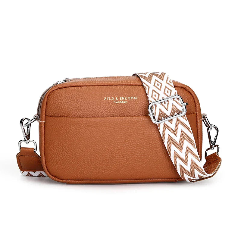 "Velours d'Or Billie" Leather Shoulder Bag