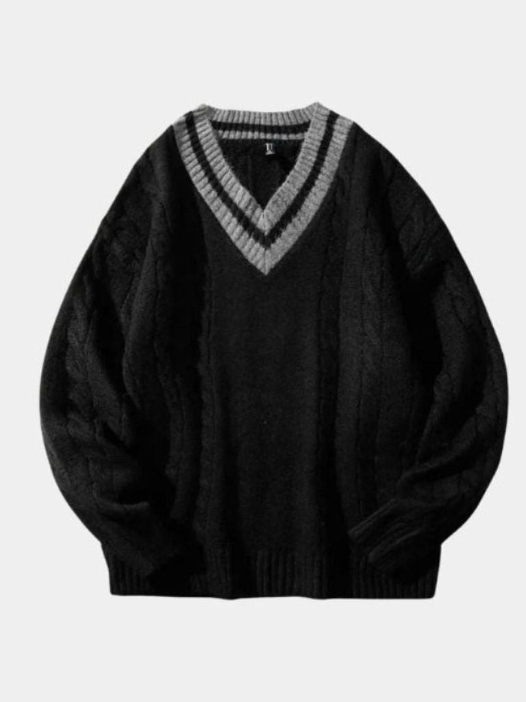 Minimalist Sweater with V-Neck