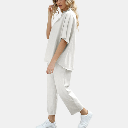 The Everyday Wide-Leg Mock Neck Set