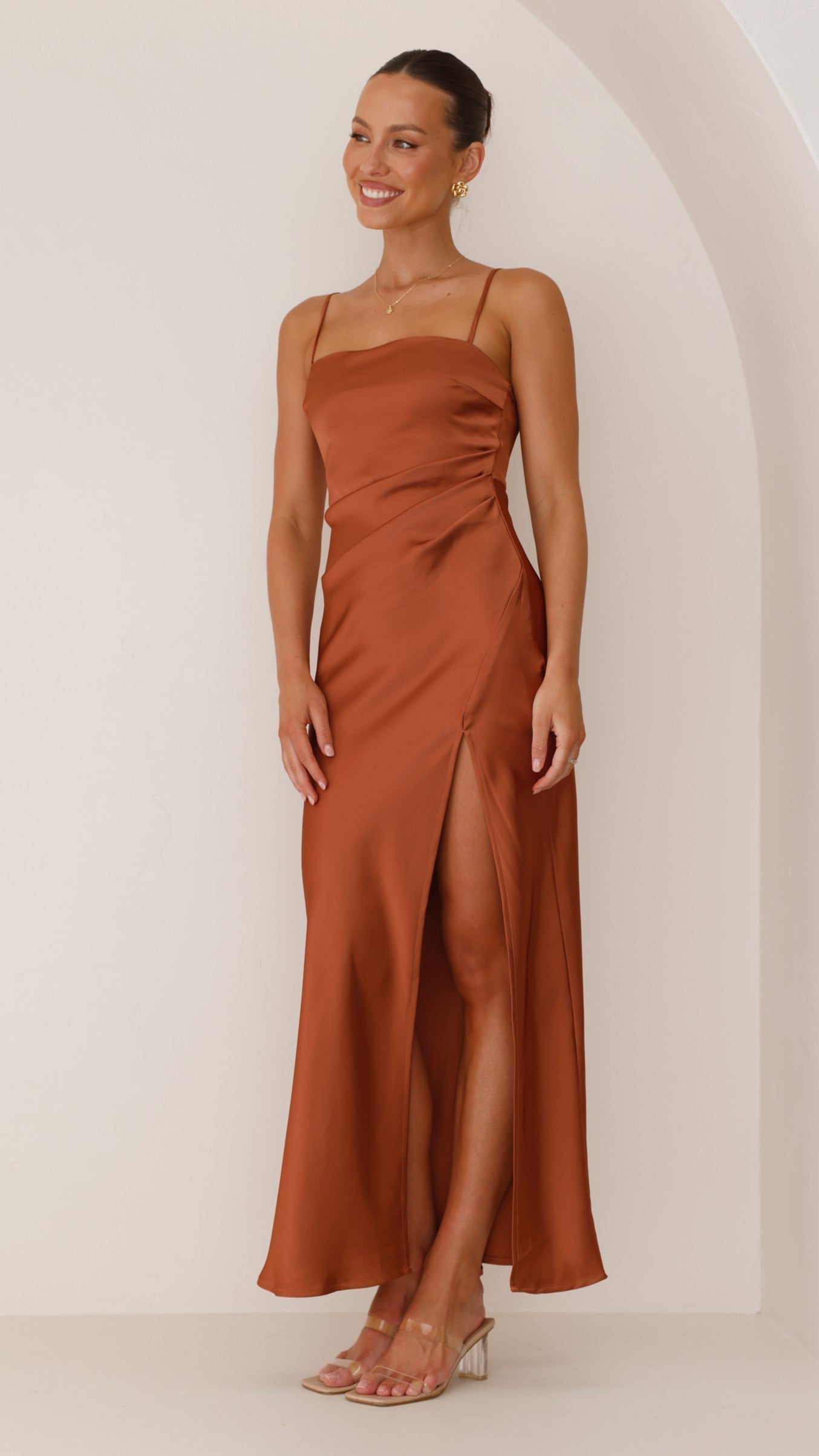 Ilana - Maxi Dress in Copper Color