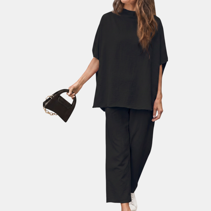 The Everyday Wide-Leg Mock Neck Set