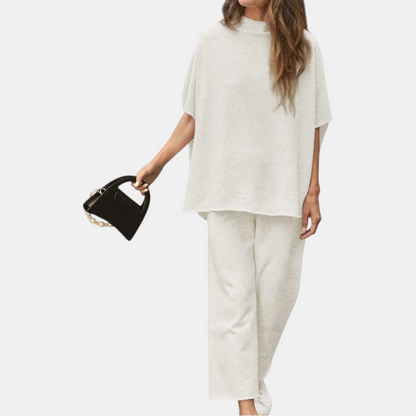 The Everyday Wide-Leg Mock Neck Set
