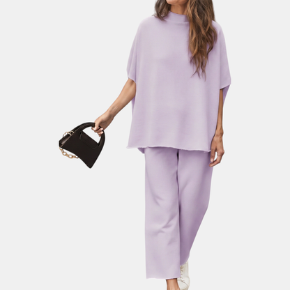 The Everyday Wide-Leg Mock Neck Set