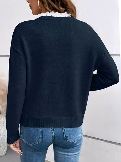 Gallagher | Chic Knitted Jumper with Elegant Lace Collar