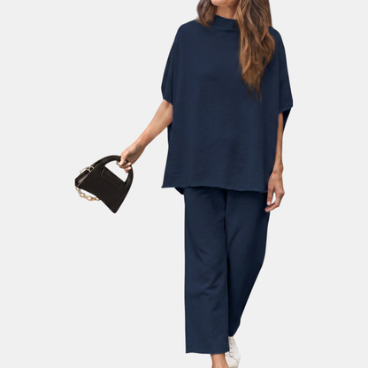The Everyday Wide-Leg Mock Neck Set
