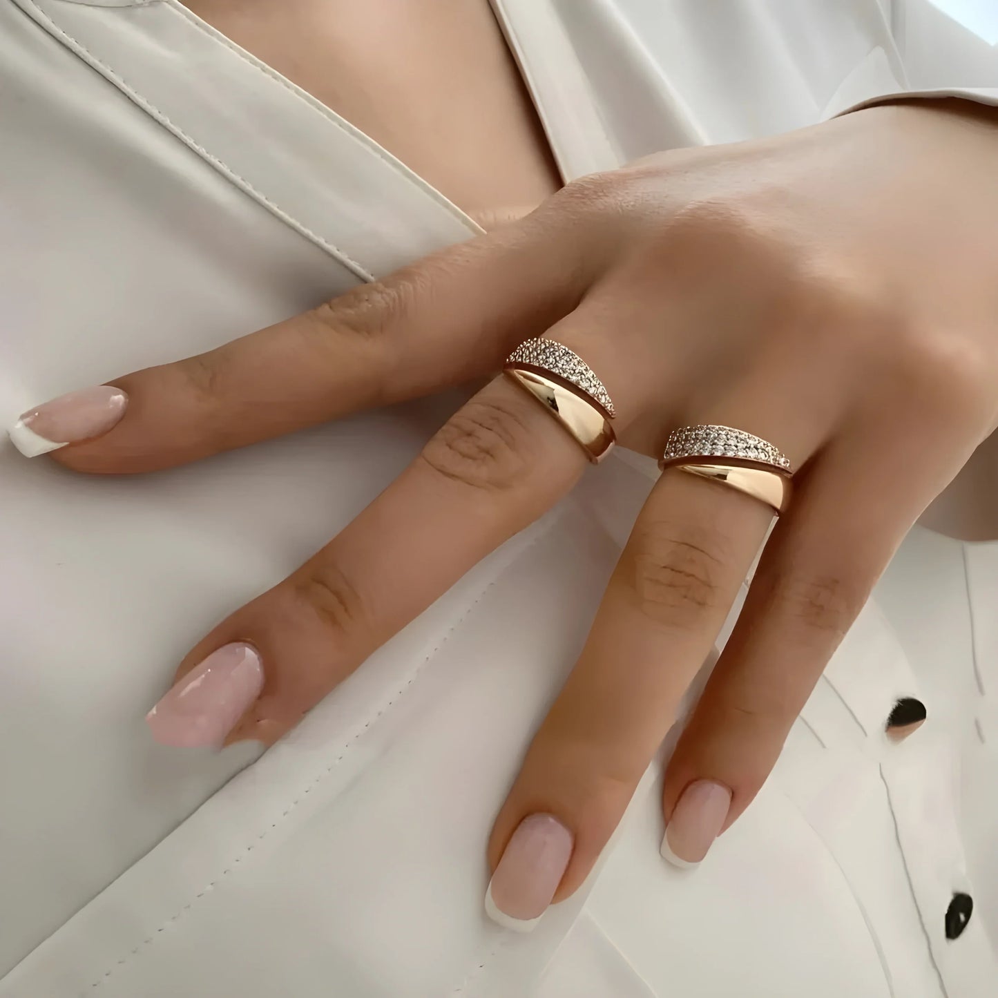 Symbolic Gold Ring with Sparkling Stones (Buy 1 Get 1 FREE)