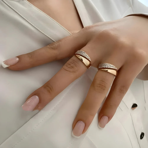 Symbolic Gold Ring with Sparkling Stones (Buy 1 Get 1 FREE)