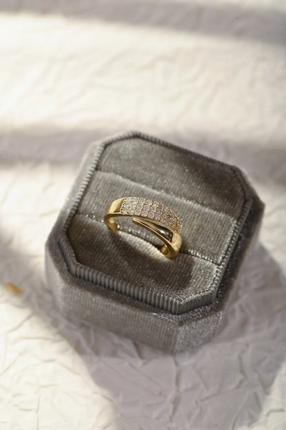 Symbolic Gold Ring with Sparkling Stones (Buy 1 Get 1 FREE)