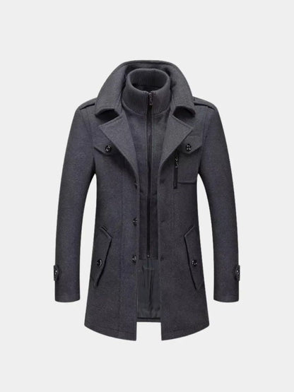 Aristocratic Black Wool Coat