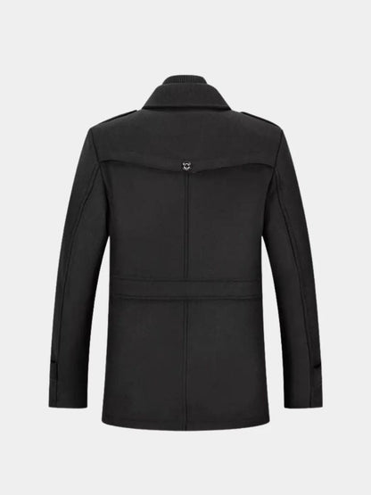 Aristocratic Black Wool Coat