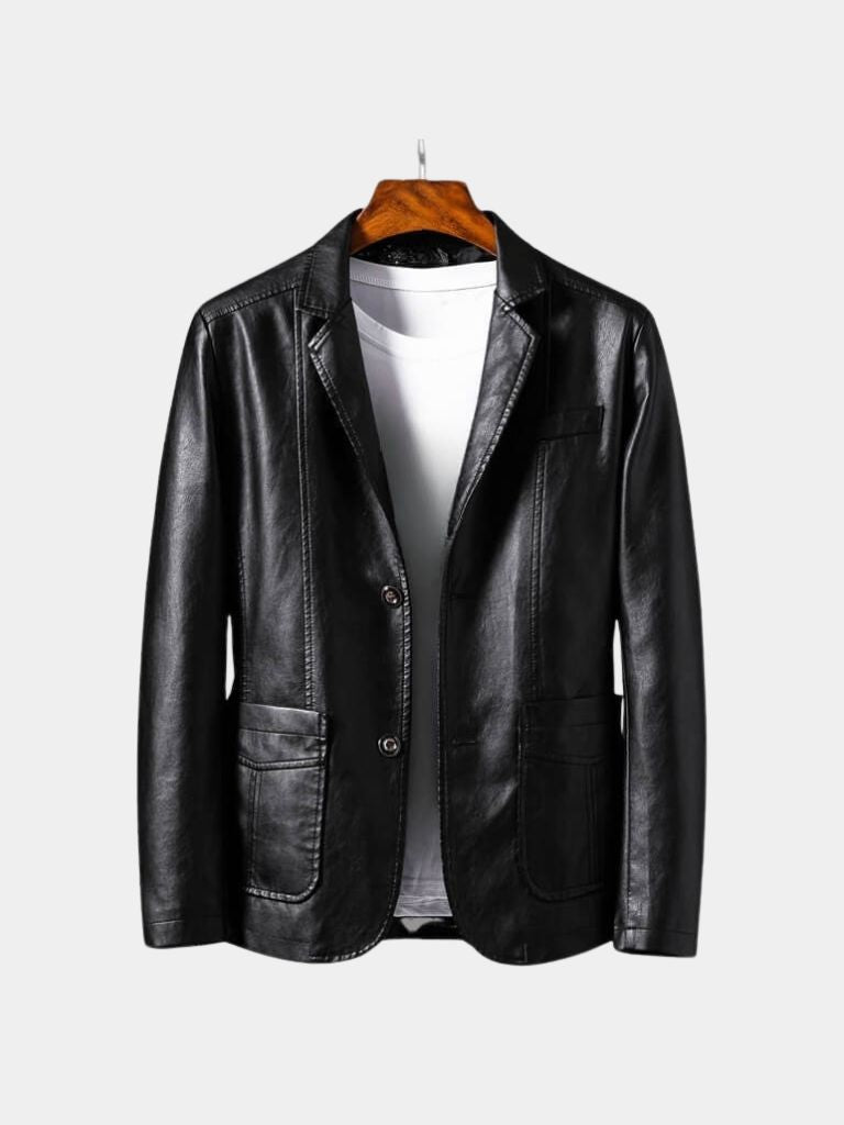 Bold Leather Jacket in Caramel Colour