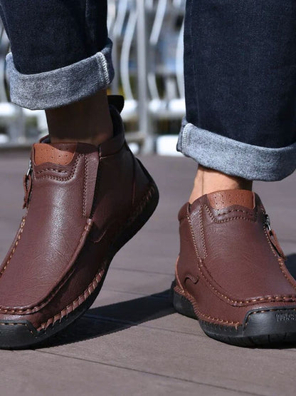 Bold Leather Ankle Boots