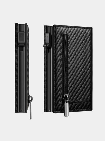 Carbon Fibre Wallet with Air Tag Holder and RFID Blocking