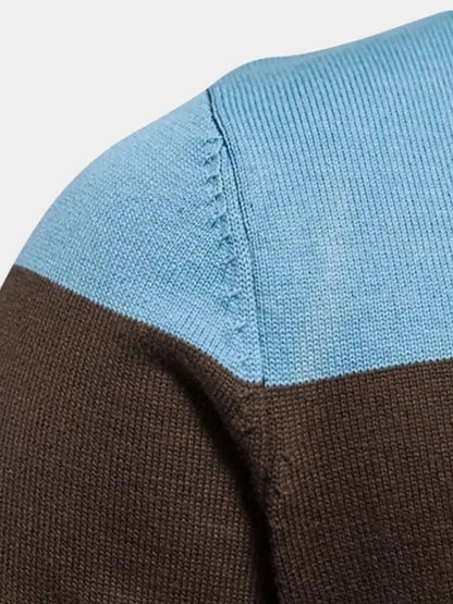 Cardigan Sweater with Zip and Stand-Up Collar