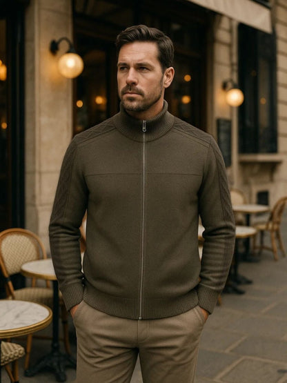 Cashmere Sweater with Zip