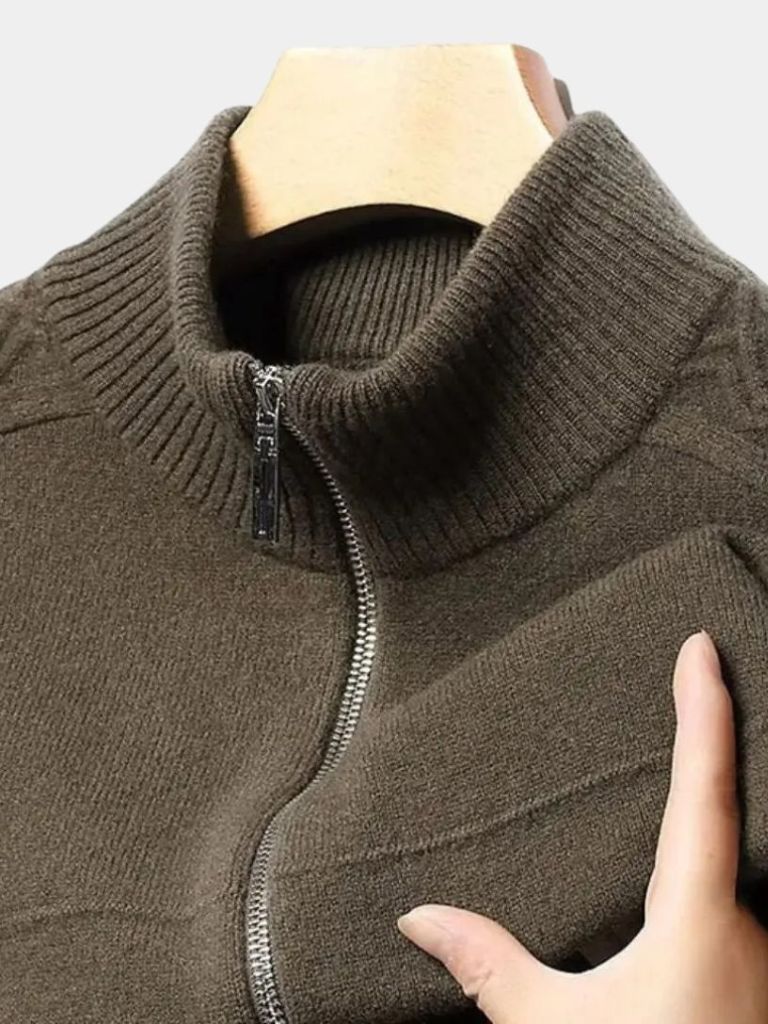 Cashmere Sweater with Zip