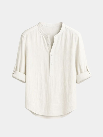 Casual Henley Neck Long Sleeve T-Shirt
