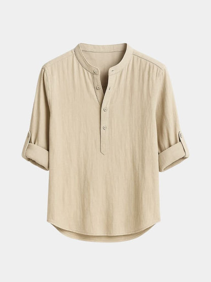 Casual Henley Neck Long Sleeve T-Shirt