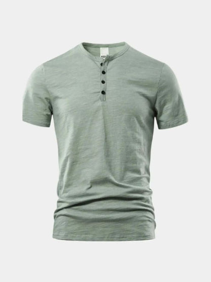 Basic Casual Henley Neck T-Shirt