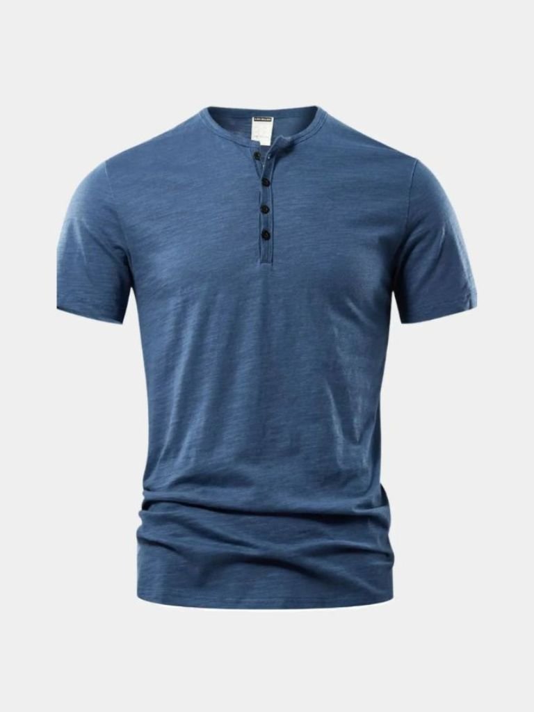 Basic Casual Henley Neck T-Shirt