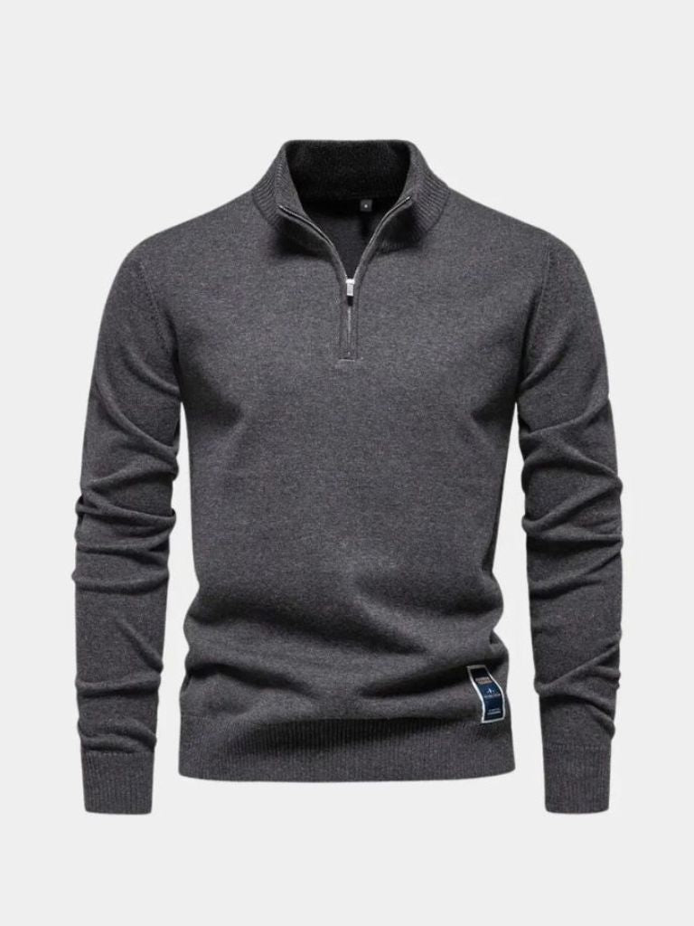 Basic Sweater with Quarter Zip