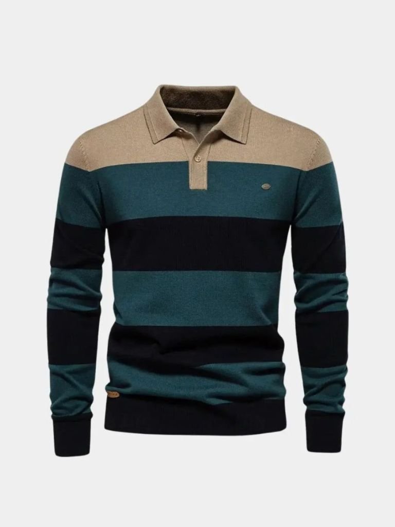 Sweater with Colourful Half-Zip
