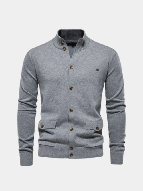 Cotton Long Standing Collar Sweater
