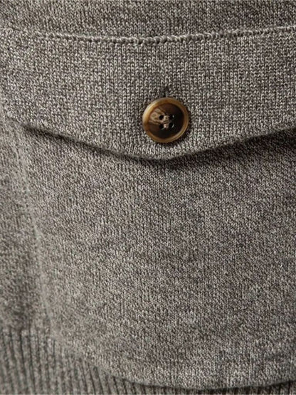 Cotton Long Standing Collar Sweater