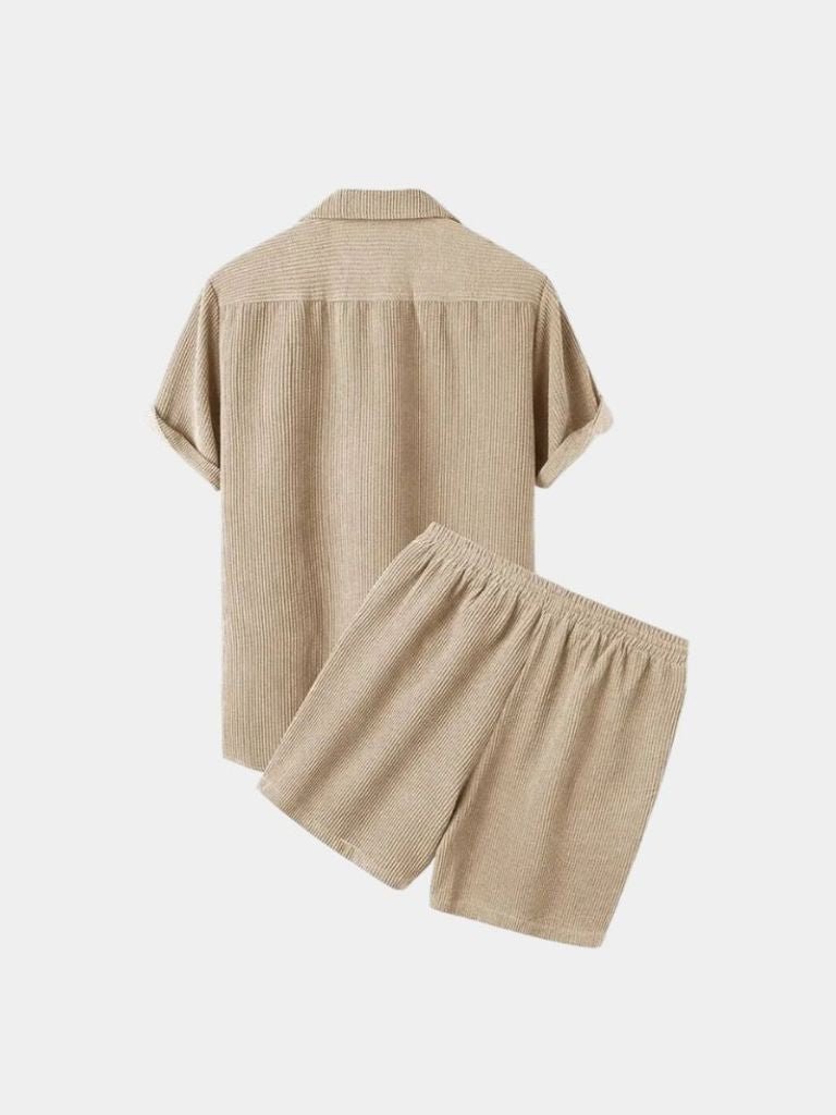 Minimalist Shorts and Shirt Set in Velour