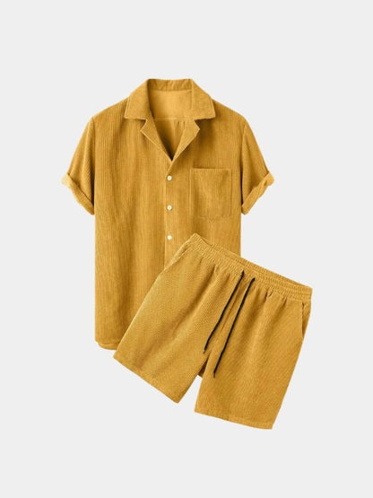 Minimalist Shorts and Shirt Set in Velour