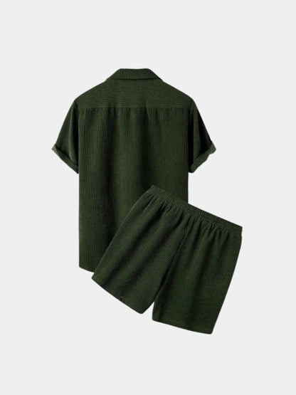 Minimalist Shorts and Shirt Set in Velour