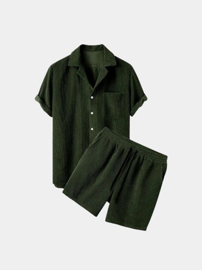 Minimalist Shorts and Shirt Set in Velour