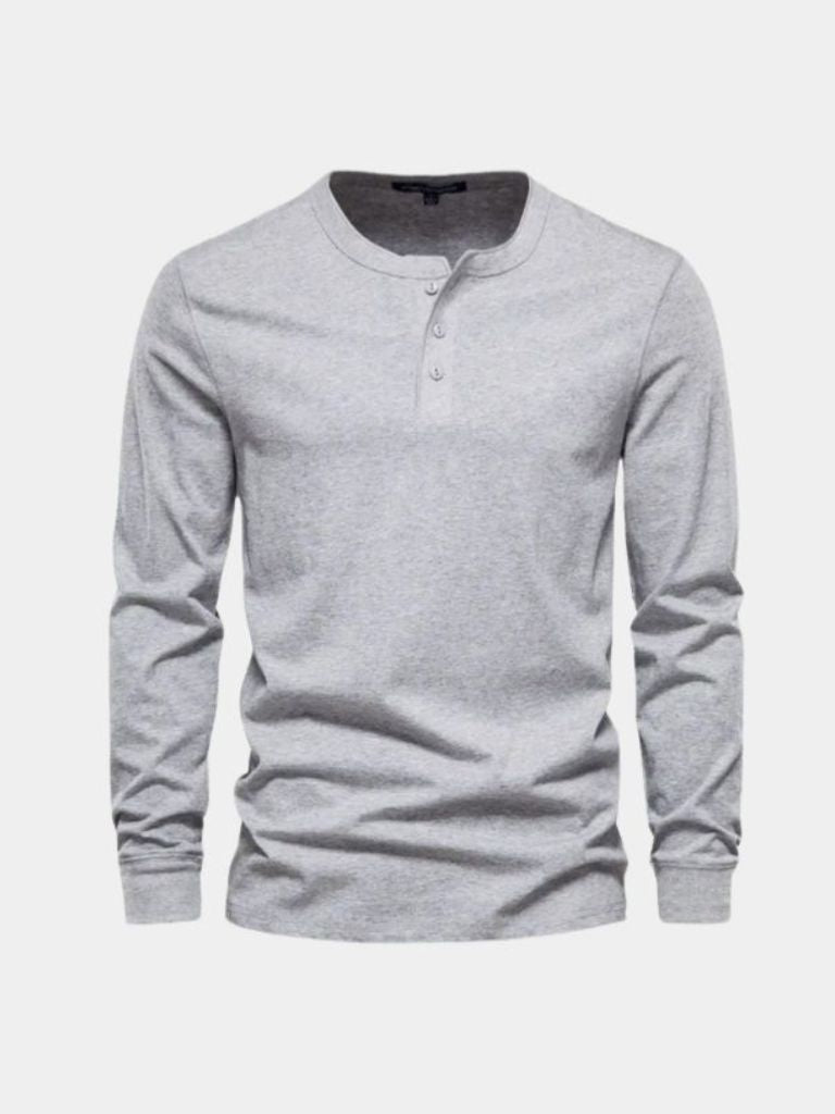 Minimalist Long Sleeve Henley T-Shirt