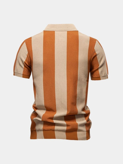 Navy Striped Polo