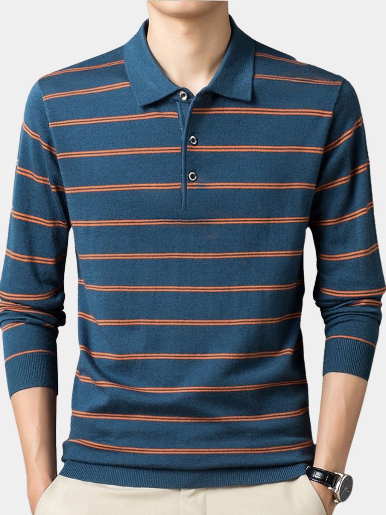 Nautical Striped Polo Shirt