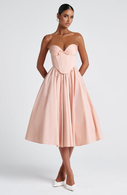 Prim Midi Dress - Sweet Peach