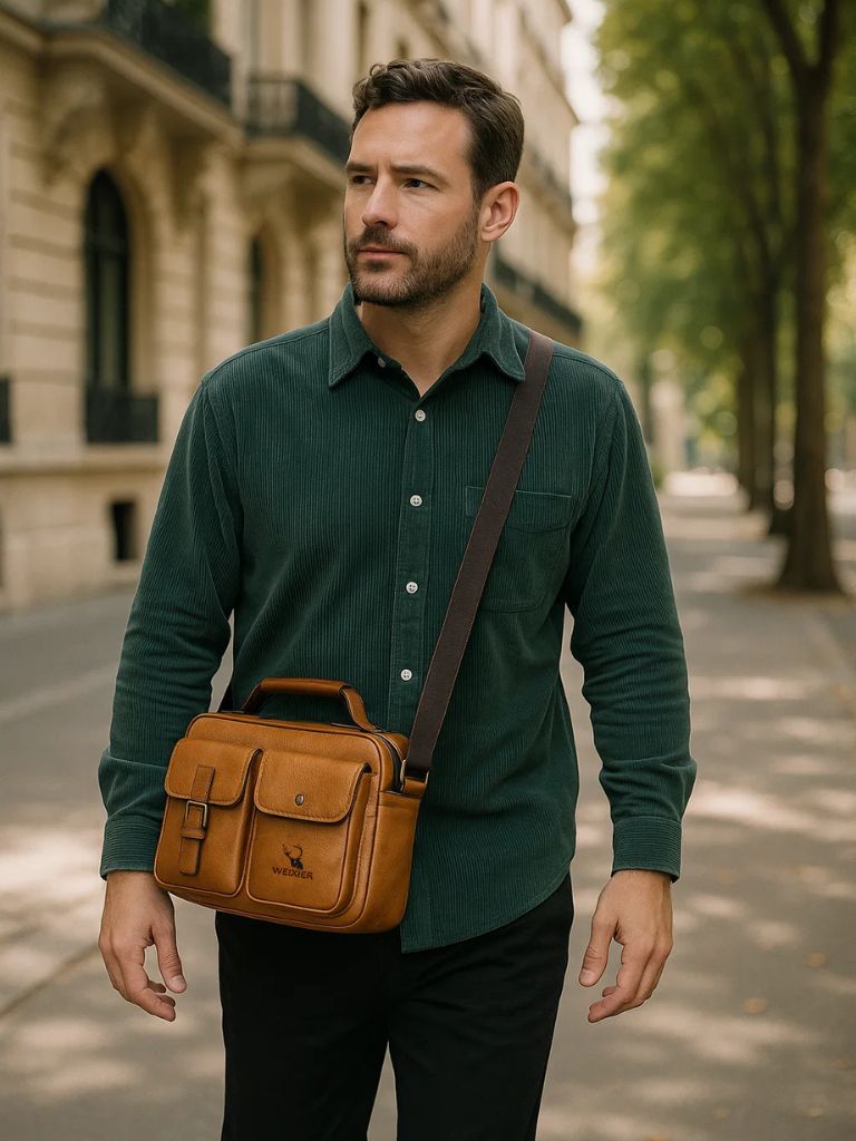 Retro Leather Square Shoulder Bag