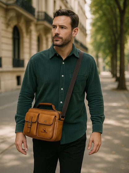 Retro Leather Square Shoulder Bag