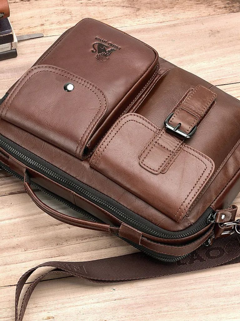 Retro Leather Square Shoulder Bag