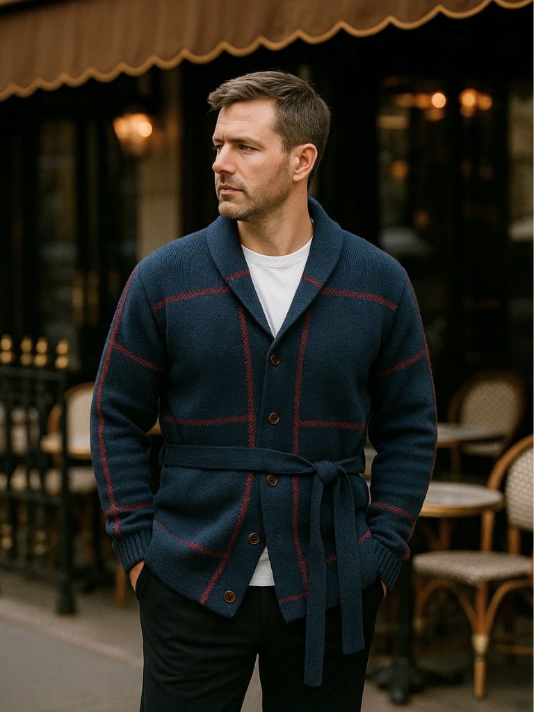 Sweater Coat with Belt in Rome