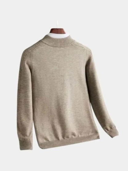 Wool Sweater Stripe Quarter Zip