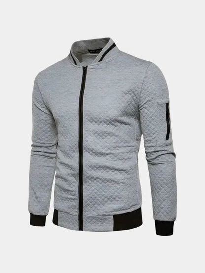 Textured Casual Bomber Jacket