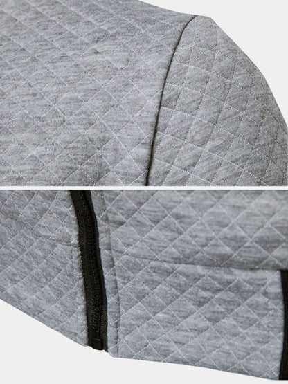 Textured Casual Bomber Jacket