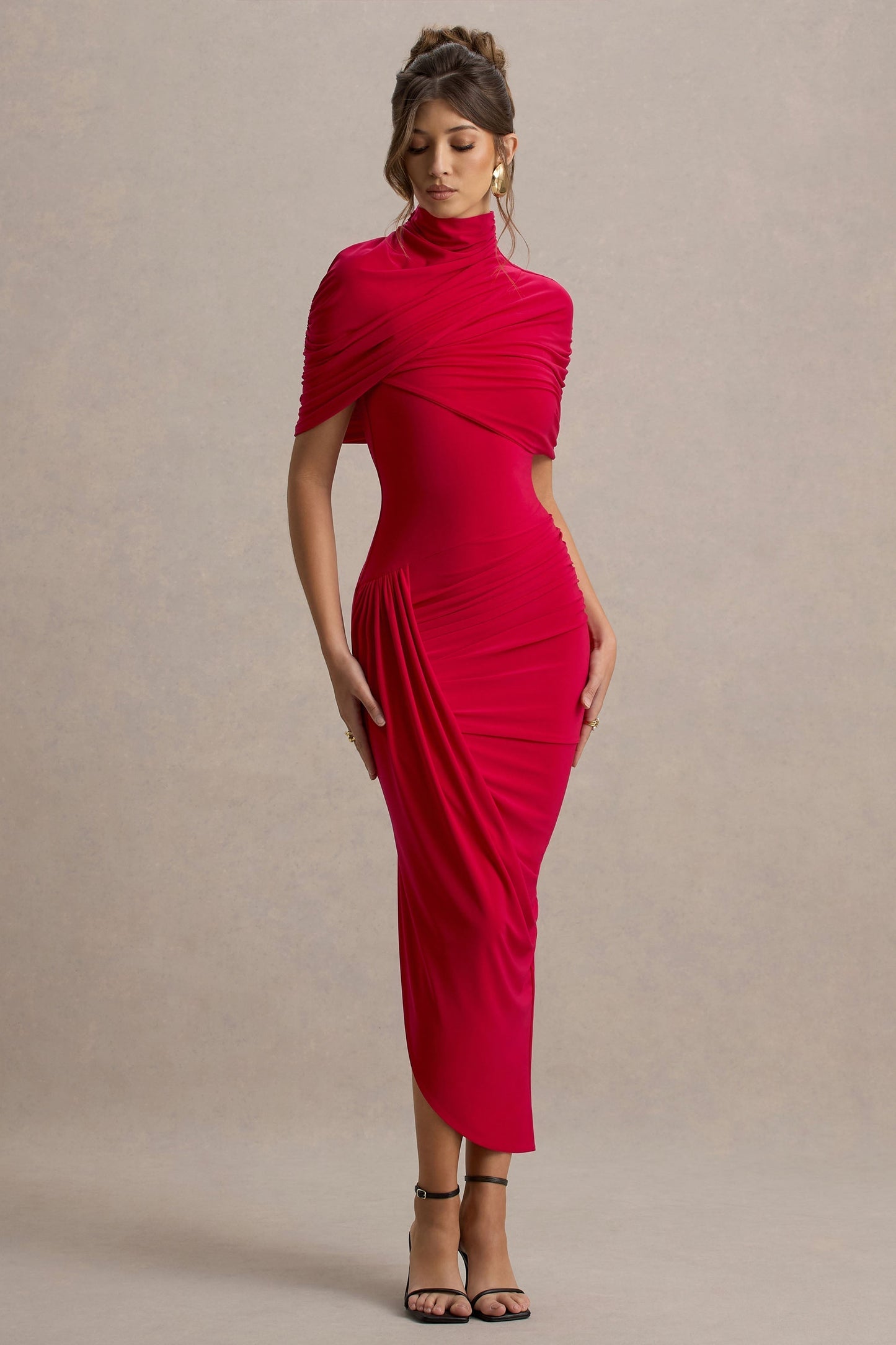 Taylor - Asymmetrical, Twisted Maxi Dress