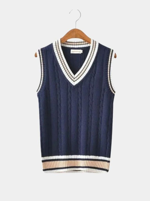 Elegant Knitted Gilet with V-Neck
